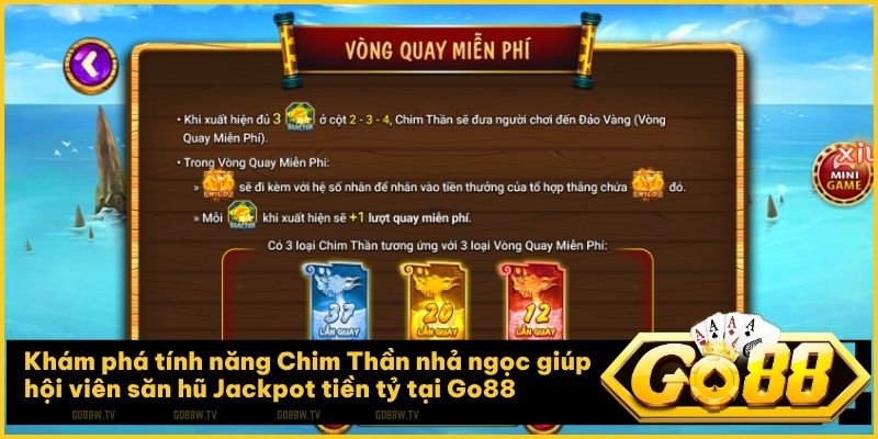 Chinh phục các hũ Jackpot tiền tỷ thông qua tính năng Chim Thần Nhả Ngọc độc đáo