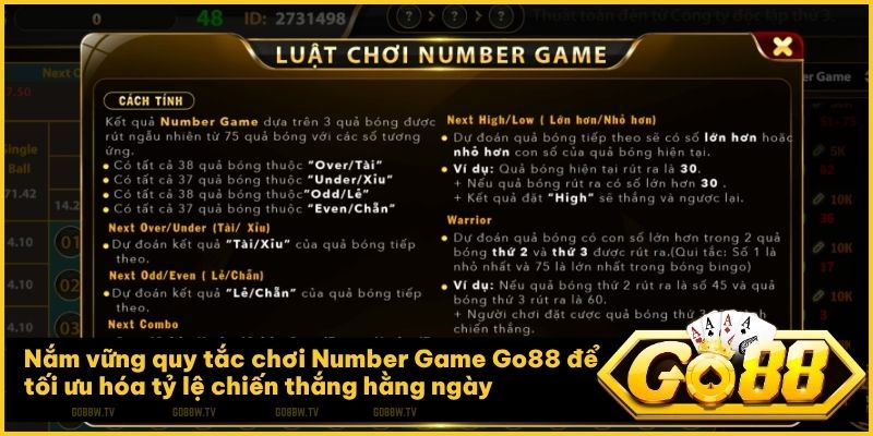 Nắm vững quy luật bảy mươi lăm quả bóng để bắt nhịp cuộc chơi tại Number Game Go88