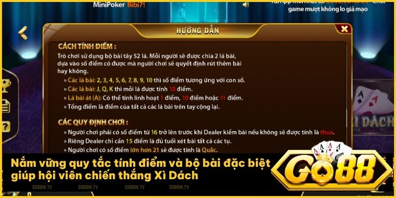 Nắm vững quy tắc tính điểm giúp hội viên đưa ra quyết định rút bài chính xác tại Go88